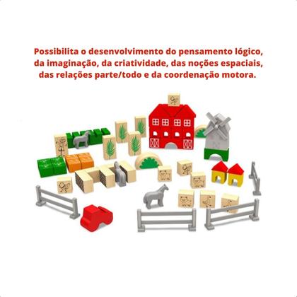Imagem de Brinquedo de Montar Engenheiro Fazenda 70 Peças em Madeira Reflorestada e Plástico 3D Xalingo - 54610