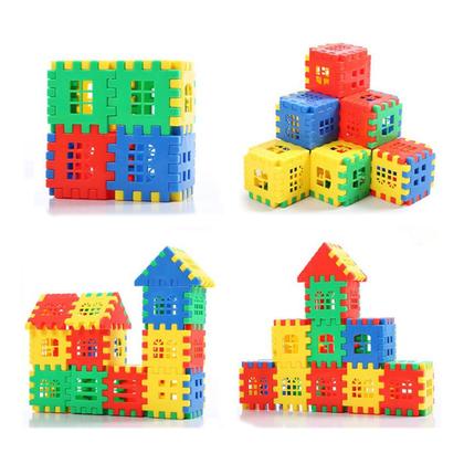 Imagem de Brinquedo De Montar Interativo Plastico Blocos Infantil Coloridos Casa Castelo Construção