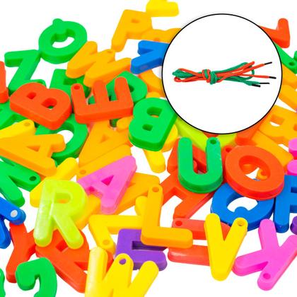 Imagem de Brinquedo De Montar Letras Plástico Interativo Blocos Infantil Coloridos