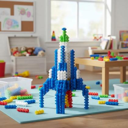 Imagem de Brinquedo de Montar Play Pinos Coloridos com Encaixes Firmes Blocos de Montar Mágicos