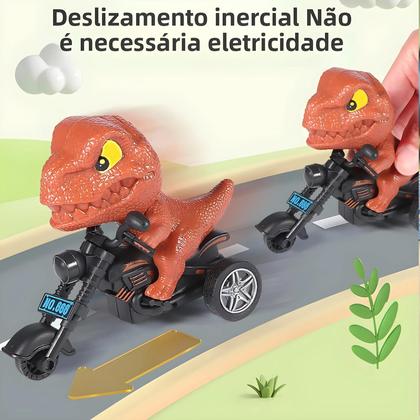 Imagem de Brinquedo De Moto Dinossauro Para Crianças, Modelo De Animal Em Miniatura Com Inércia, Presente