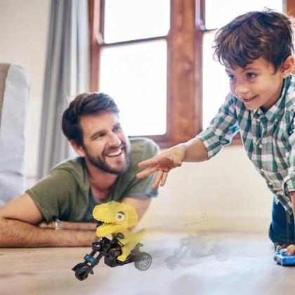 Imagem de Brinquedo De Moto Dinossauro Para Crianças, Modelo De Animal Em Miniatura Com Inércia, Presente