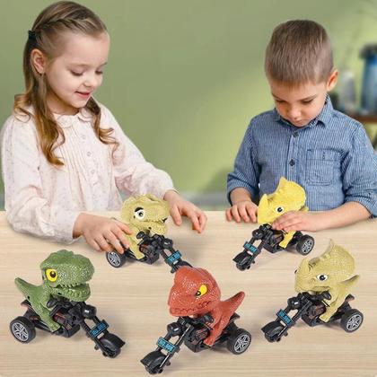 Imagem de Brinquedo De Moto Dinossauro Para Crianças, Modelo De Animal Em Miniatura Com Inércia, Presente