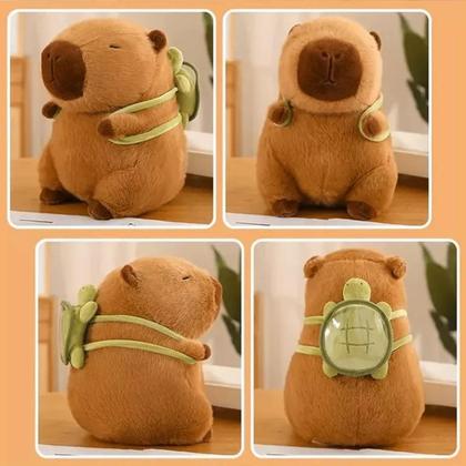 Imagem de Brinquedo De Pelúcia- Capivara Com Mochila De Tartaruga