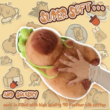 Imagem de Brinquedo de pelúcia CHDBLOCK Capivara para animais de pelúcia com mochila de tartaruga