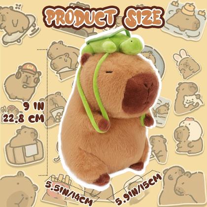 Imagem de Brinquedo de pelúcia CHDBLOCK Capivara para animais de pelúcia com mochila de tartaruga