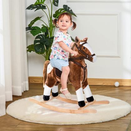 Imagem de Brinquedo de pelúcia Rocking Horse Qaba Kids Ride On com som realista