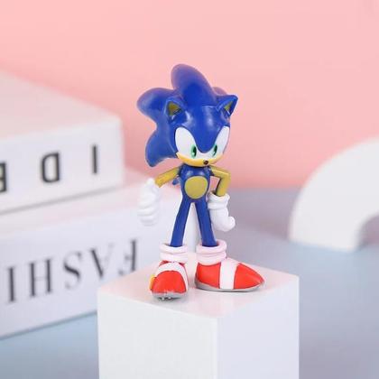 Imagem de Brinquedo de PVC Sonic - Modelo de Ouriço com Sombra e Cauda para Crianças