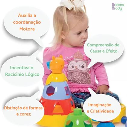 Imagem de Brinquedo Didático Bebê Montar Encaixe 01 Ano Presente Criança Menino Menina Educativo