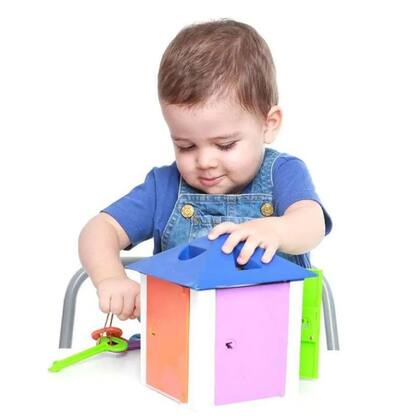 Imagem de Brinquedo Didático Casa Das Chaves Colorido Infantil Estrela Baby Com Formas Geométricas