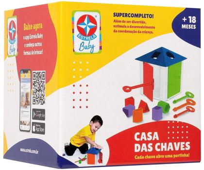 Imagem de Brinquedo Didático Casa Das Chaves Colorido Infantil Estrela Baby Com Formas Geométricas