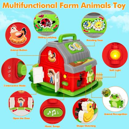 Imagem de Brinquedo didático Montessori Ellinjan Musical Farm Animal Barn 1-3