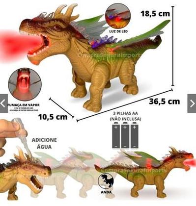 Imagem de Brinquedo Dinossauro De Brinquedo Solta Fumaça Com Som E Luz Led Anda