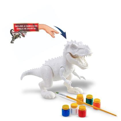 Imagem de Brinquedo Dinossauro Para Pintar Tiranossauro Rex com Boca Articulada - Adijomar Brinquedos