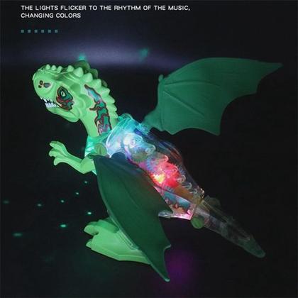 Imagem de Brinquedo Dinossauro Rex Colorido Engrenagens Com Luz E Som e muito divertido.