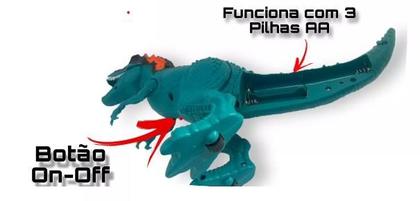 Imagem de Brinquedo Dinossauro Solta Fumaça, Anda Com Som e Luz