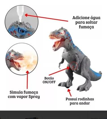 Imagem de Brinquedo Dinossauro Solta Fumaça, Anda Com Som e Luz