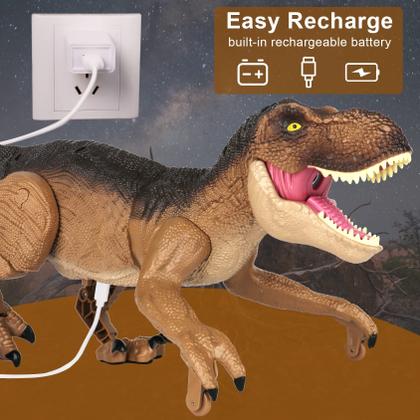 Imagem de Brinquedo Dinossauro T-Rex com Controle Remoto iQkidz - Para Meninos de 3 a 12 Anos