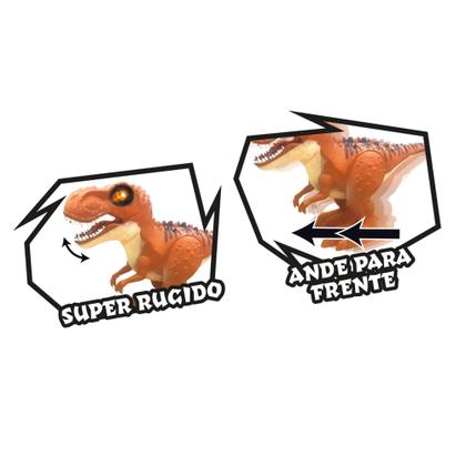 Imagem de Brinquedo Dinossauro Tiranossauro Rex Anda com Luz e Som Controle Remoto Jurassic Fun Boneco - BR1461