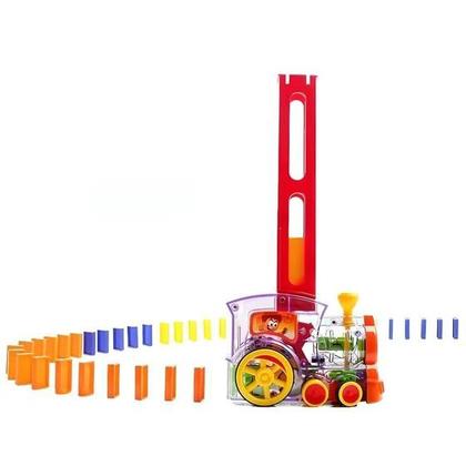Imagem de Brinquedo Divertido Trenzinho Dominó P/Empilhar Colorido Com Som - Toy King