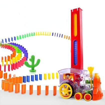Imagem de Brinquedo Divertido Trenzinho Dominó P/Empilhar Colorido Com Som