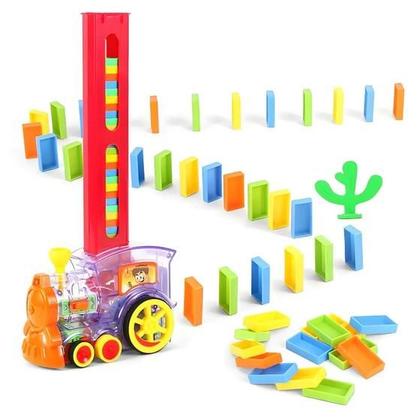 Imagem de Brinquedo Divertido Trenzinho Dominó P/Empilhar Colorido Com Som