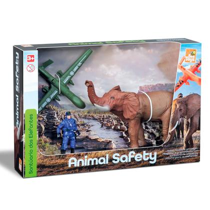 Imagem de Brinquedo Educativo Animal Safety Com Avião Soldado E Elefante Para Proteger A Natureza