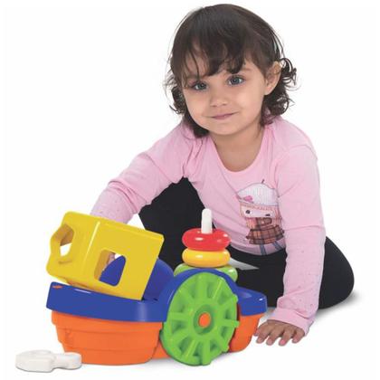Imagem de Brinquedo Educativo Barco Didático com Blocos e âncora
