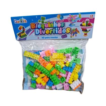 Imagem de Brinquedo Educativo Blocos de Montar 100 Peças Brinquedo Didatico Infantil