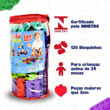 Imagem de Brinquedo Educativo Blocos de Montar Infantil Menino Menina