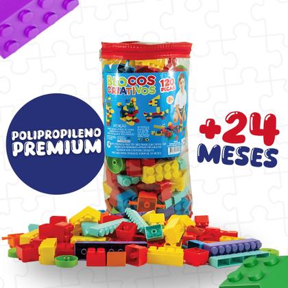 Imagem de Brinquedo Educativo Blocos de Montar Infantil Menino Menina