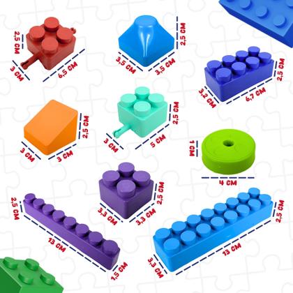 Imagem de Brinquedo Educativo Blocos de Montar Infantil Menino Menina