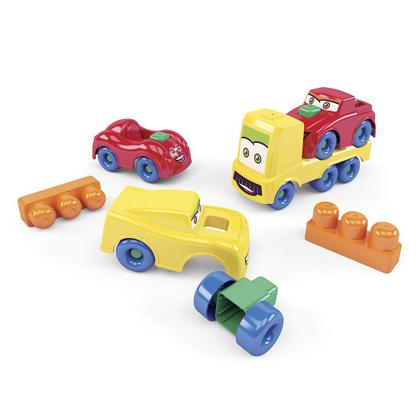 Imagem de Brinquedo educativo Brinkadeira Carros cadeira blocos MK199 DISMAT