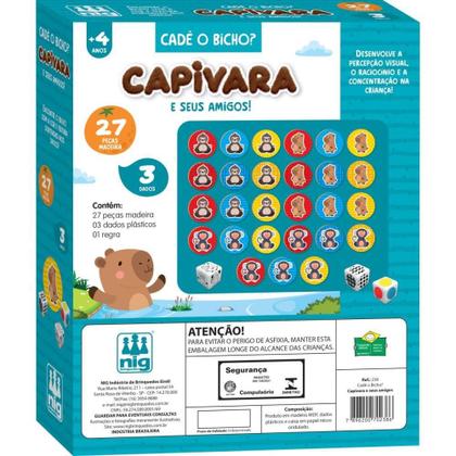 Imagem de Brinquedo Educativo Cadê o Bicho Capivara com 27 Peças em Madeira