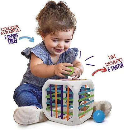Imagem de Brinquedo Educativo Cubo Entrelaçado Bolinhas Chocalho Elka