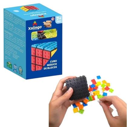 Imagem de Brinquedo Educativo Cubo Mágico De Blocos De Montar 61 Peças