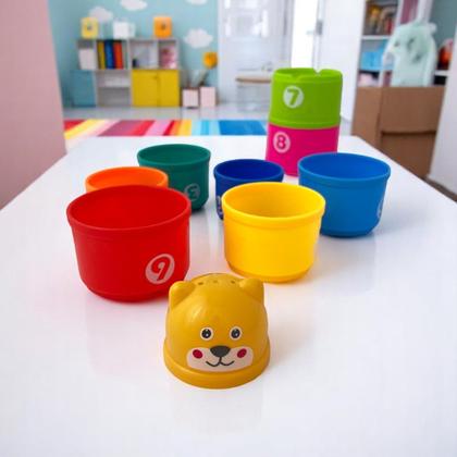 Imagem de Brinquedo Educativo de Bebê Empilhar Torre Divertida 9 Peças