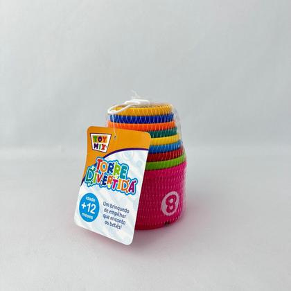 Imagem de Brinquedo Educativo de Bebê Empilhar Torre Divertida 9 Peças