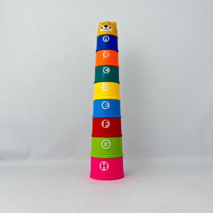 Imagem de Brinquedo Educativo de Bebê Empilhar Torre Divertida 9 Peças