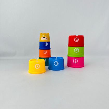 Imagem de Brinquedo Educativo de Bebê Empilhar Torre Divertida 9 Peças