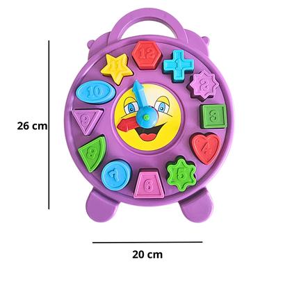 Imagem de Brinquedo Educativo De Encaixar Para Bebe Relogio Didatico Com Formas Geometricas