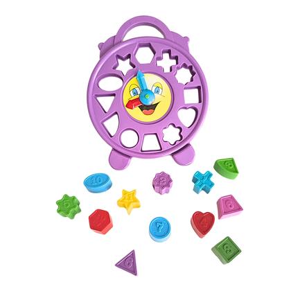 Imagem de Brinquedo Educativo De Encaixar Para Bebe Relogio Didatico Com Formas Geometricas
