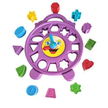 Imagem de Brinquedo Educativo De Encaixar Para Bebe Relogio Didatico Com Formas Geometricas