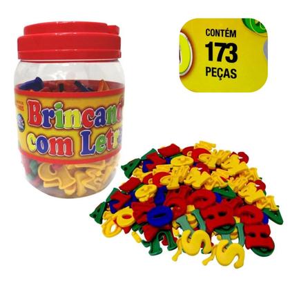 Imagem de Brinquedo Educativo Didático Letras Alfabeto 173pçs Infantil