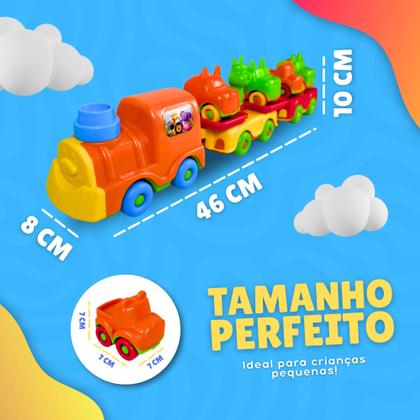 Imagem de Brinquedo Educativo Grande Menino 1 Ano Bebê Criança Trem Pedagógico Empurrar