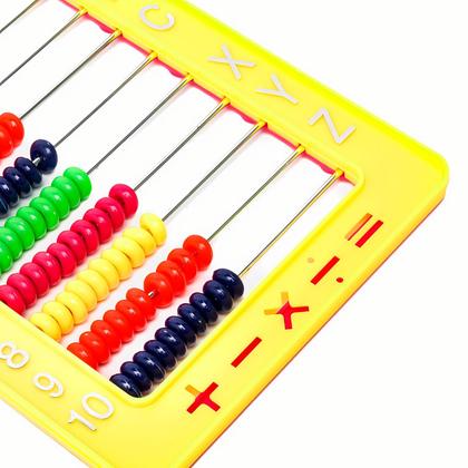 Imagem de Brinquedo Educativo Infantil Ábaco Com Números Letras E Operações Para Aprendizado Escolar