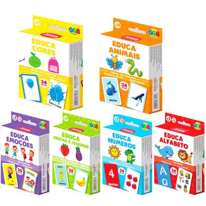 Imagem de Brinquedo Educativo Infantil Educa Animais 34 Cartas