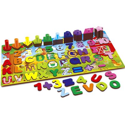 Imagem de Brinquedo Educativo Infantil Letras e Numeros 94 Peças