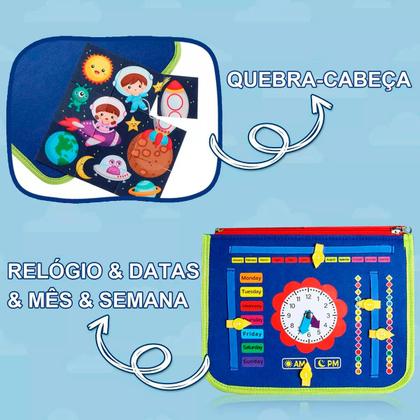 Imagem de Brinquedo Educativo Infantil Maleta de Atividades Aprendizados Pedagógica Montessori Sensorial Diversão para Bebês Crianças