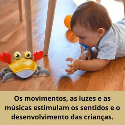 Imagem de Brinquedo Educativo Interativo Infantil Bebê Caranguejo Fujão Recarregável C/ Som Luz Movimento